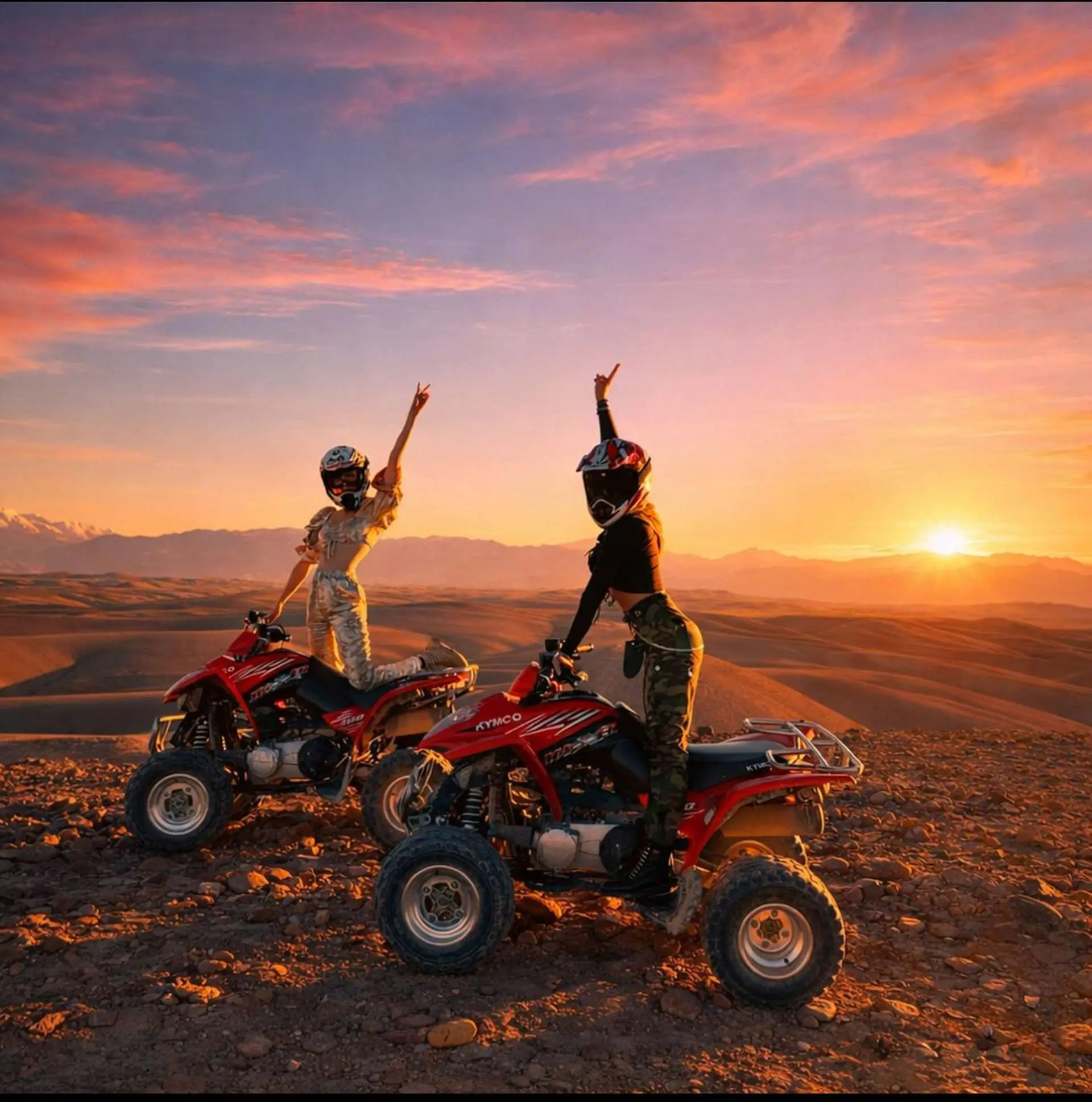 Marrakech: Agafay Desert Quad Biking Tour with Dinner-Show